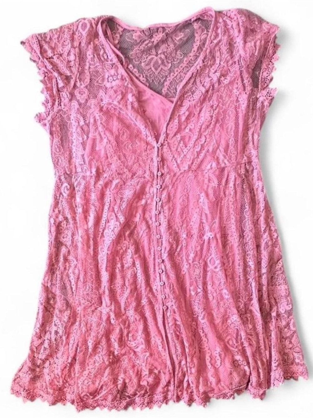 Torrid Pink Lace Mini Dress